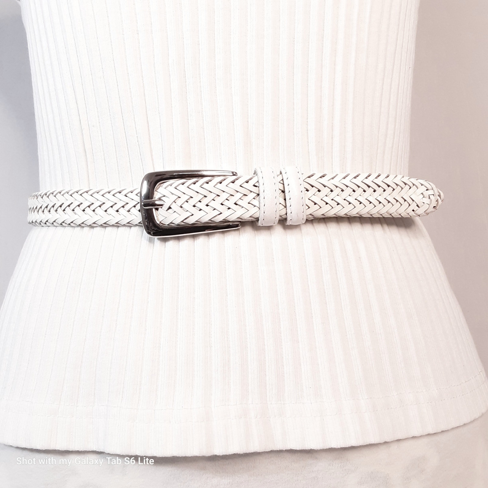 Dockers Faux Leather Braided Belt Womens Small